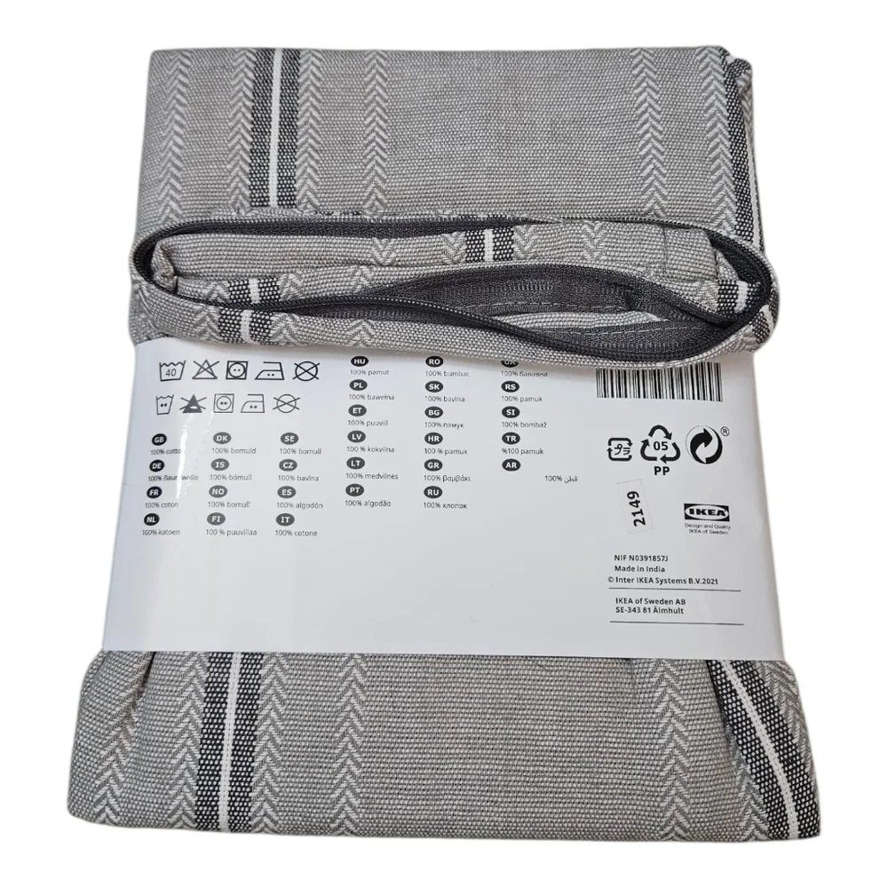 IKEA Stortimjan Cushion Cover NEW Maria Vinka 20X20 Gray White Black